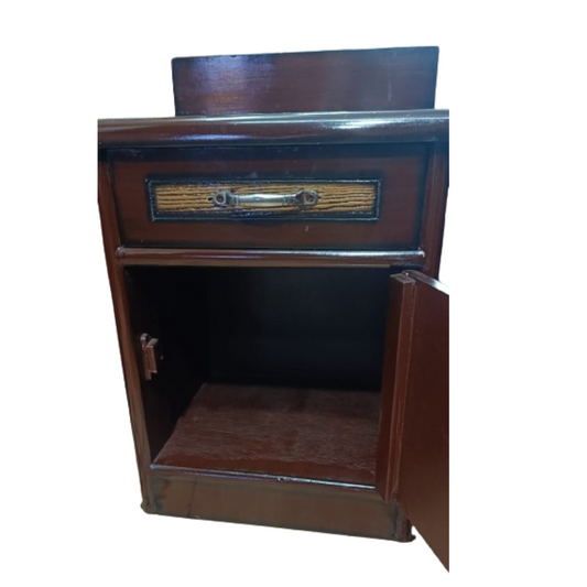 Mokokart Engineered Wood Bedside Table and End Table with Storage and 1 Drawer (Brown)