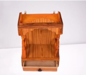 Mokokart Beautiful wooden Plywood Mandir for Pooja Home Decoration Wall Hanging Beautiful Engineered Wood Home Temple