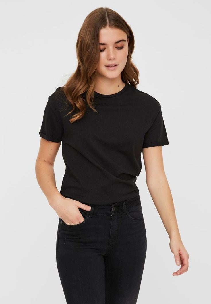 Tisarta Premium Cotton Black T-shirt for Women