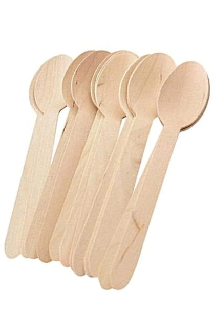 Wooden Disposable SPOON & FOLKS 200 Units (100 Spoons & 100 Folks)