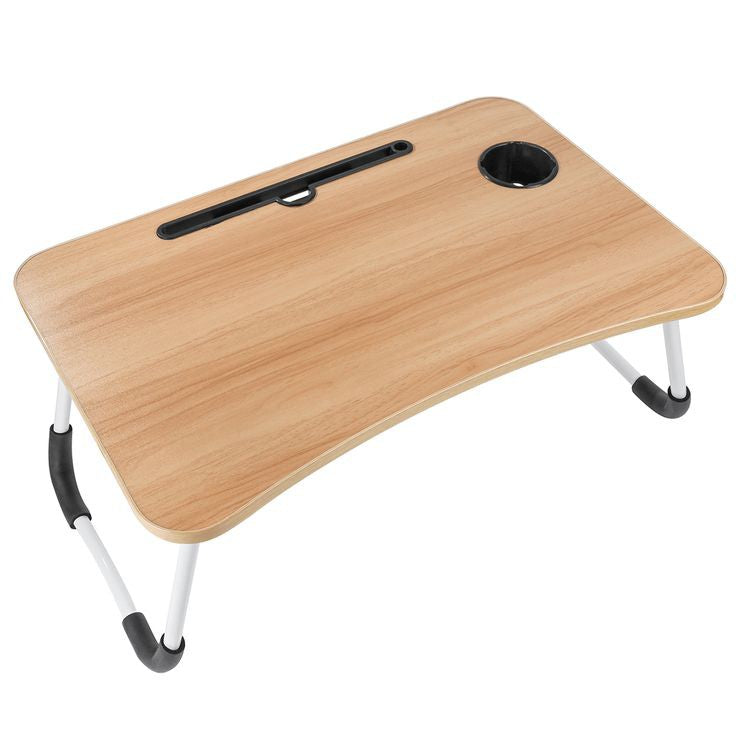 MokokarMultipurpose Foldable with Cup Holder, Study , Bed Wood Portable Laptop Table  (Finish Color - Brown, Pre Assembled)