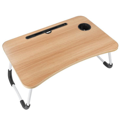 MokokarMultipurpose Foldable with Cup Holder, Study , Bed Wood Portable Laptop Table  (Finish Color - Brown, Pre Assembled)
