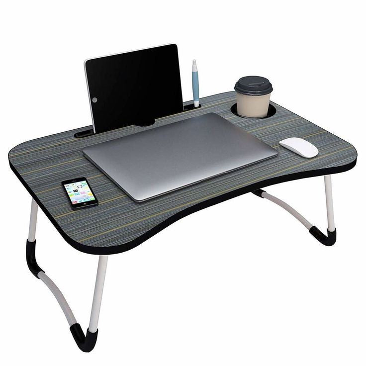 MokokarMultipurpose Foldable with Cup Holder, Study , Bed Wood Portable Laptop Table  (Finish Color - Brown, Pre Assembled)