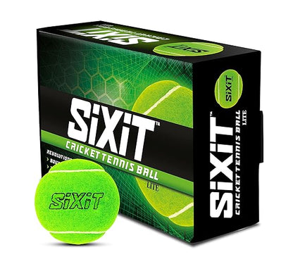 Sixit Tennis Ball Cricket Tennis Ball (Standard, Pack of 6, Green) - Red