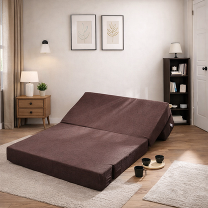 BAMBRO Moshi Fabric 3 Seater Double Foam Fold Out Sofa Cum Bed