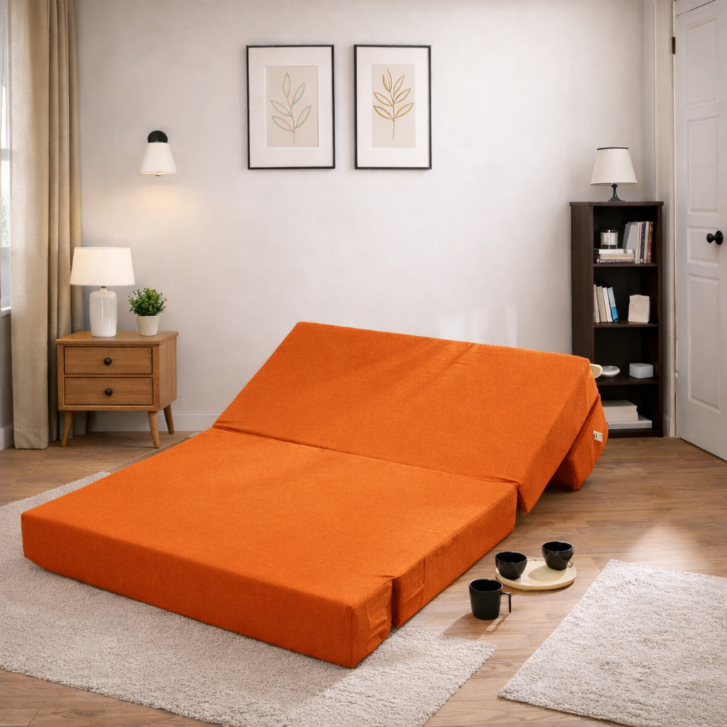 BAMBRO Moshi Fabric 3 Seater Double Foam Fold Out Sofa Cum Bed
