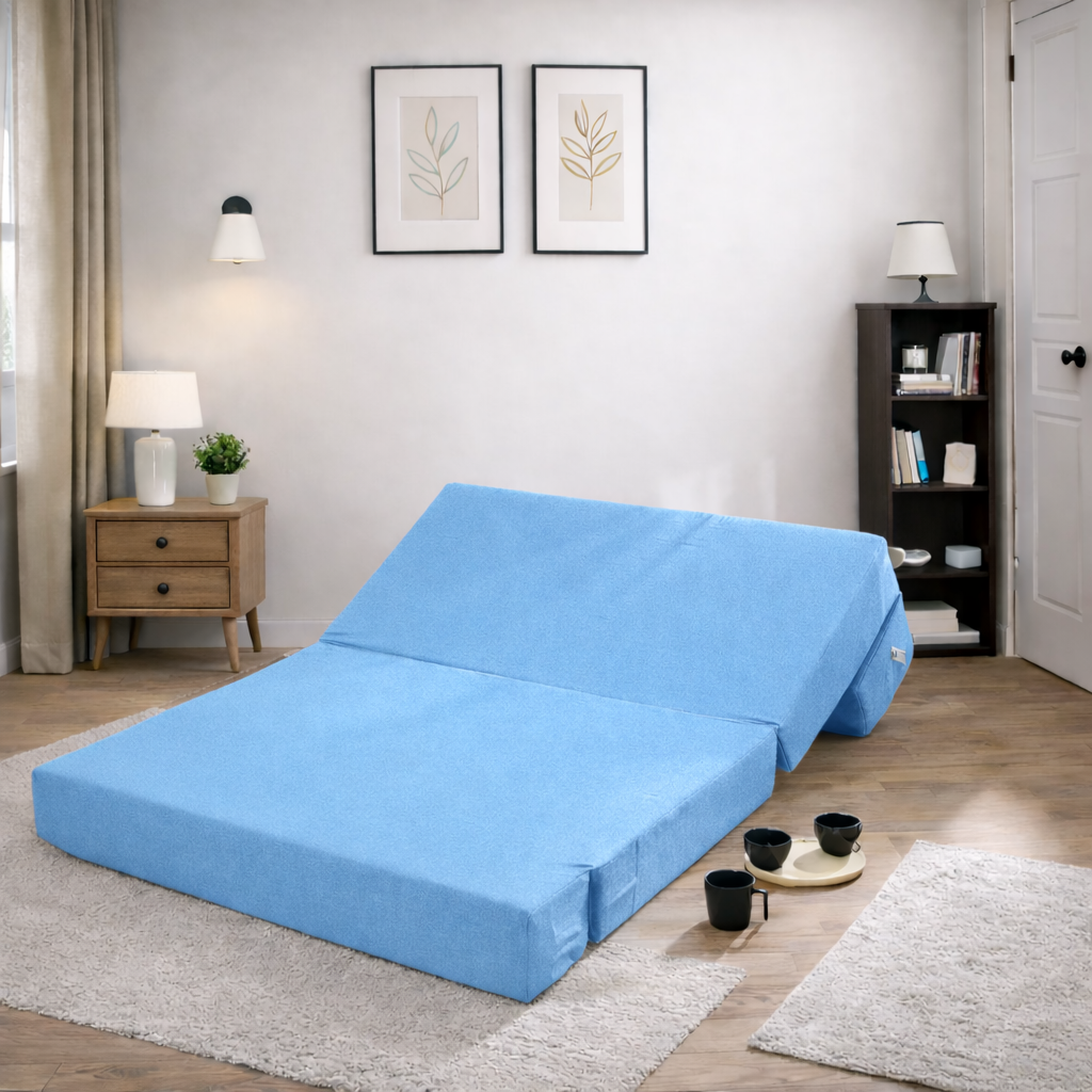 BAMBRO Moshi Fabric 3 Seater Double Foam Fold Out Sofa Cum Bed