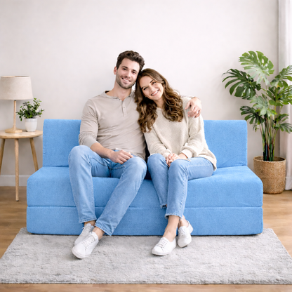 BAMBRO Moshi Fabric 3 Seater Double Foam Fold Out Sofa Cum Bed