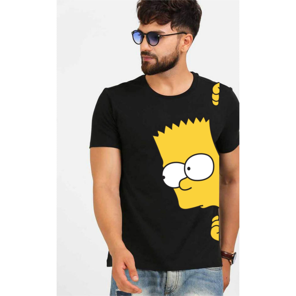 Premium Tisarta Simpsons Printed Black Tshirt
