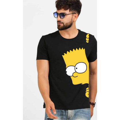 Premium Tisarta Simpsons Printed Black Tshirt