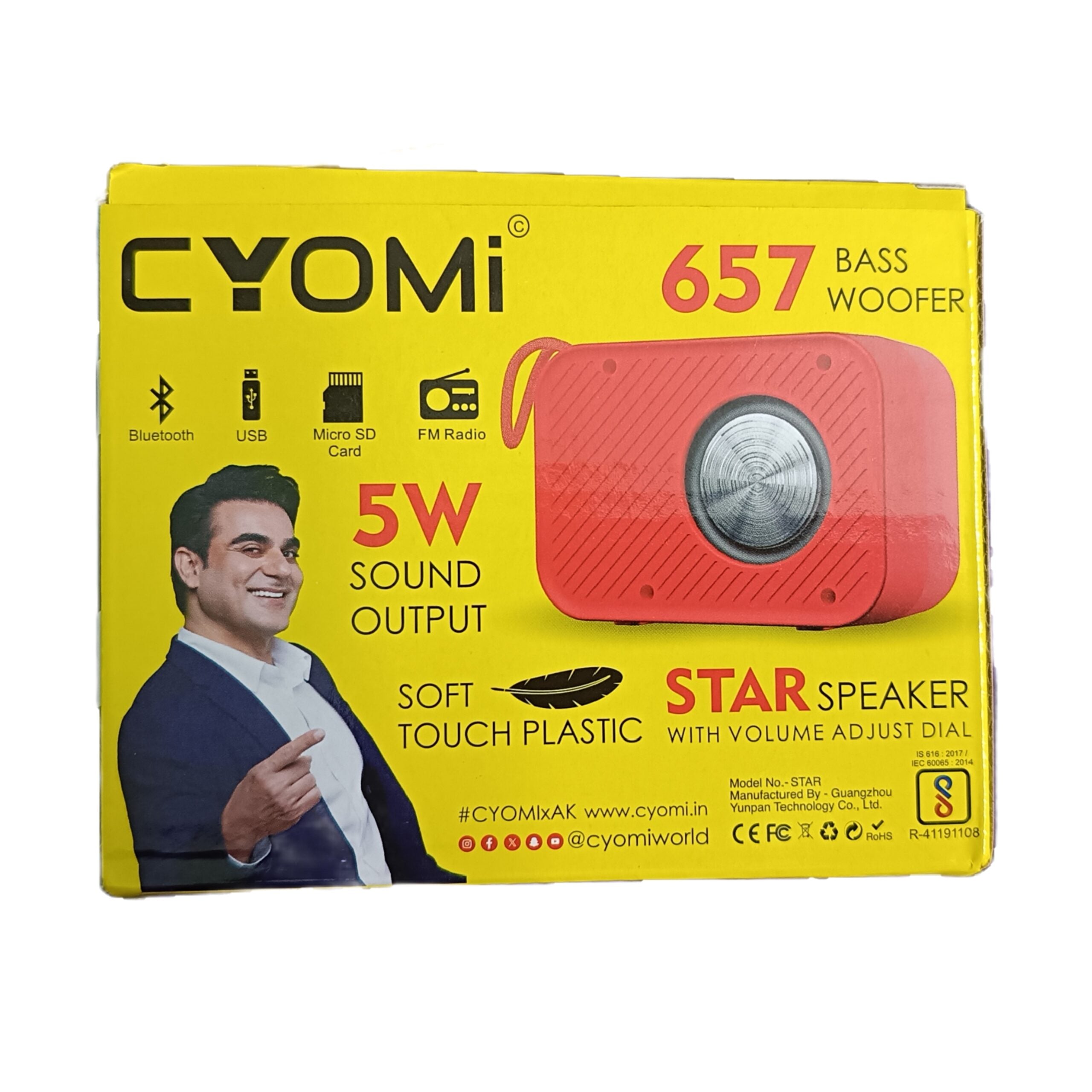 CYOMI 657 Star Speaker With 5 W Bluetooth Home Audio Speaker with Bass
