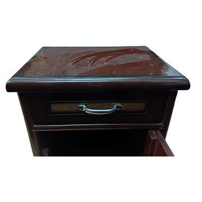 Mokokart Engineered Wood Bedside Table and End Table with Storage and 1 Drawer (Brown)