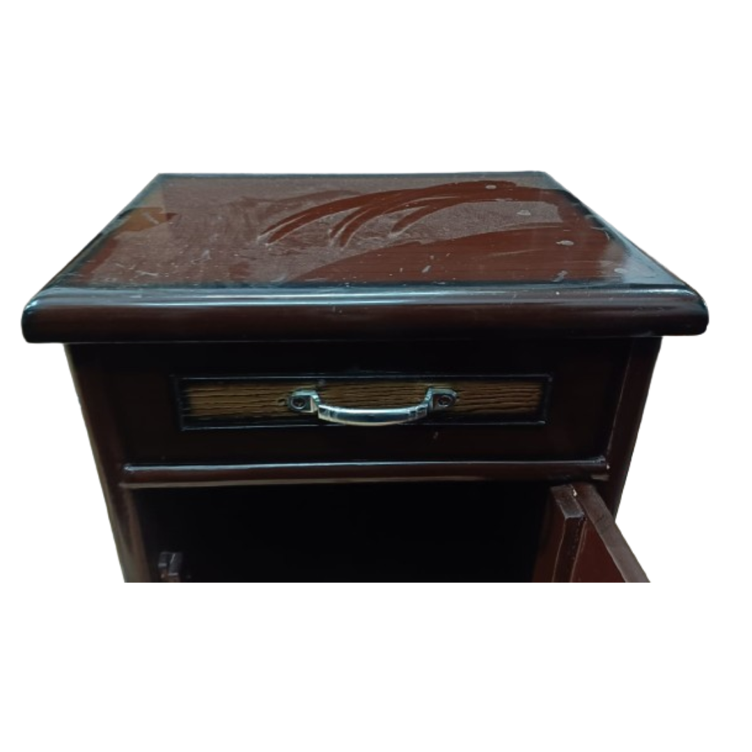 Mokokart Engineered Wood Bedside Table and End Table with Storage and 1 Drawer (Brown)