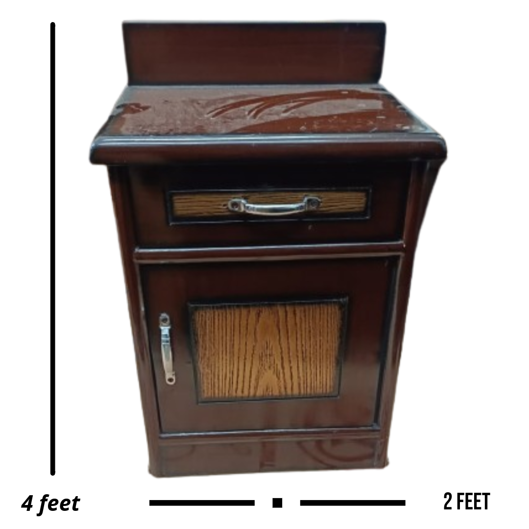 Mokokart Engineered Wood Bedside Table and End Table with Storage and 1 Drawer (Brown)