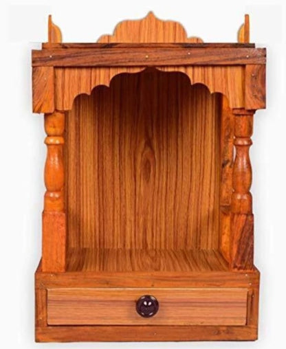 Mokokart  Beautiful wooden Plywood Mandir for Pooja Home Decoration Wall Hanging Beautiful Engineered Wood Home Temple