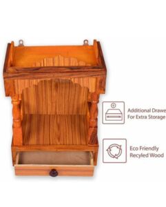 Mokokart  Beautiful wooden Plywood Mandir for Pooja Home Decoration Wall Hanging Beautiful Engineered Wood Home Temple