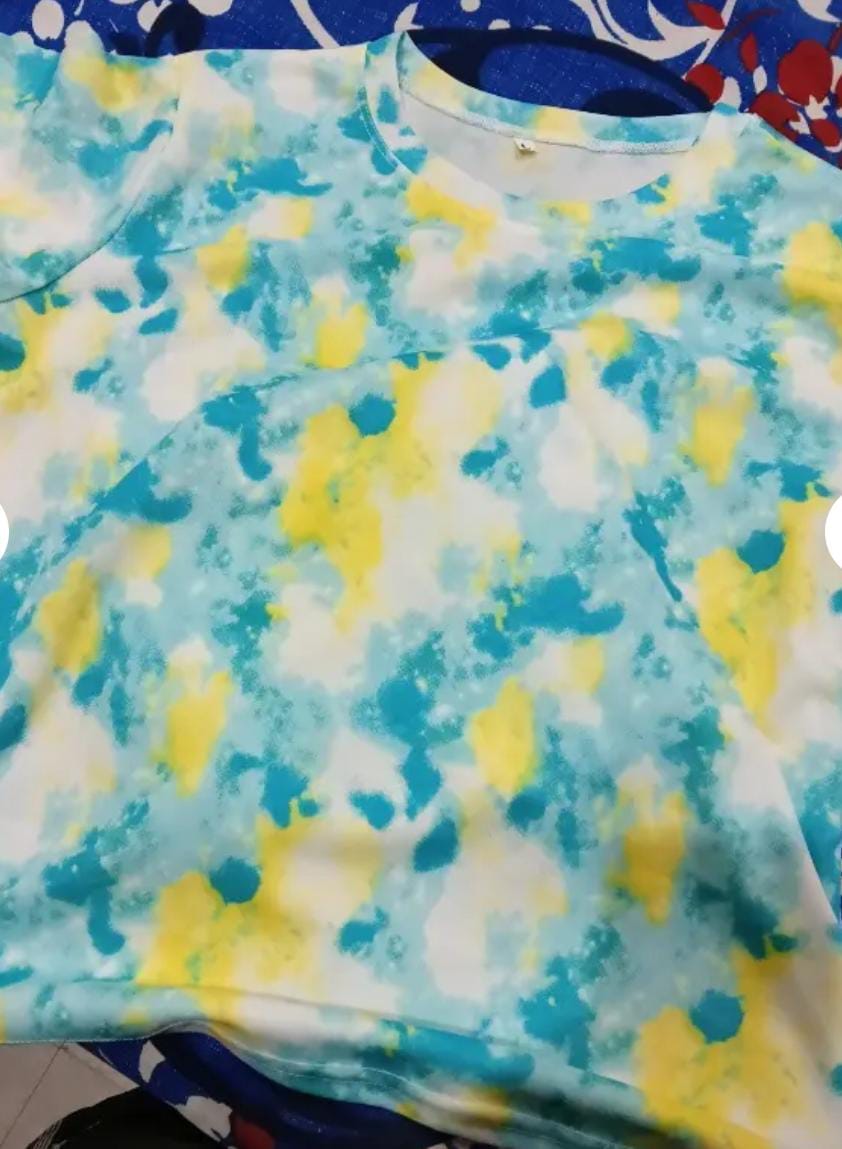 Women's Tie-Dye Lounge Set – Green & Aqua Splash