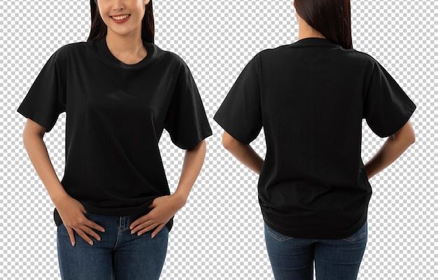 Tisarta Premium Cotton Black T-shirt for Women